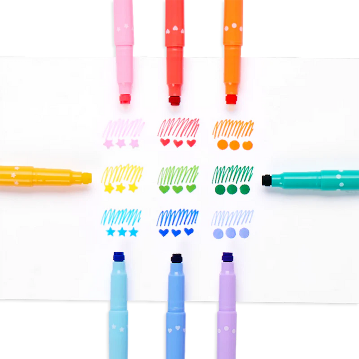 Confetti Stamp Double-Ended Markers