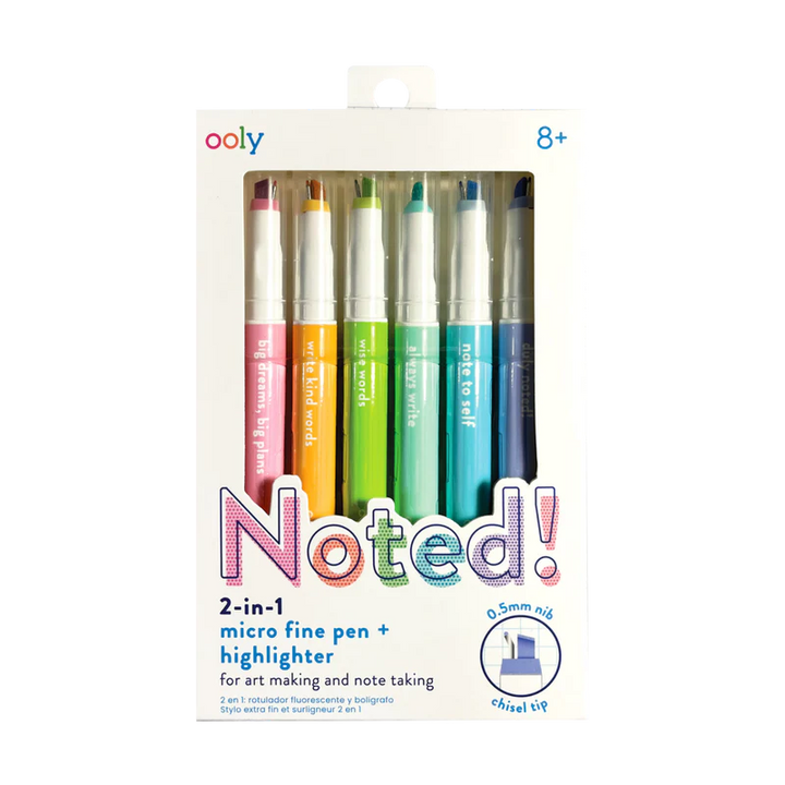 Noted! 2-In-1 Micro Fine Tip Pens & Highlighters