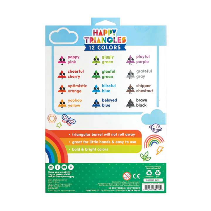 Happy Triangles Jumbo Crayons