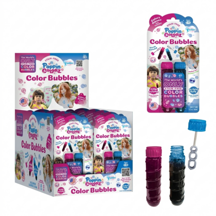 Poppin Colorz 2-Pack Coloured Bubbles STAIN-FREE