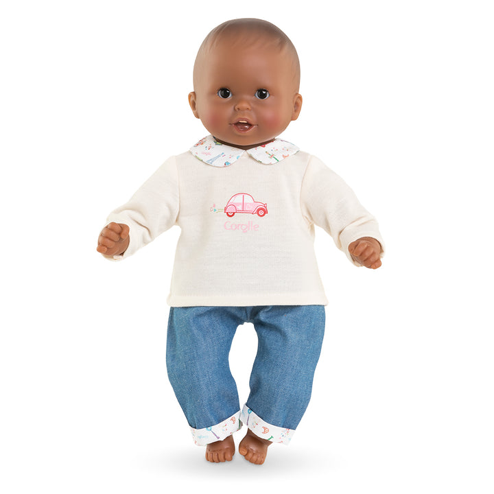 Corolle Baby Doll Week-end in Paris - Long Sleeves T-Shirt & Jeans For 12" Doll