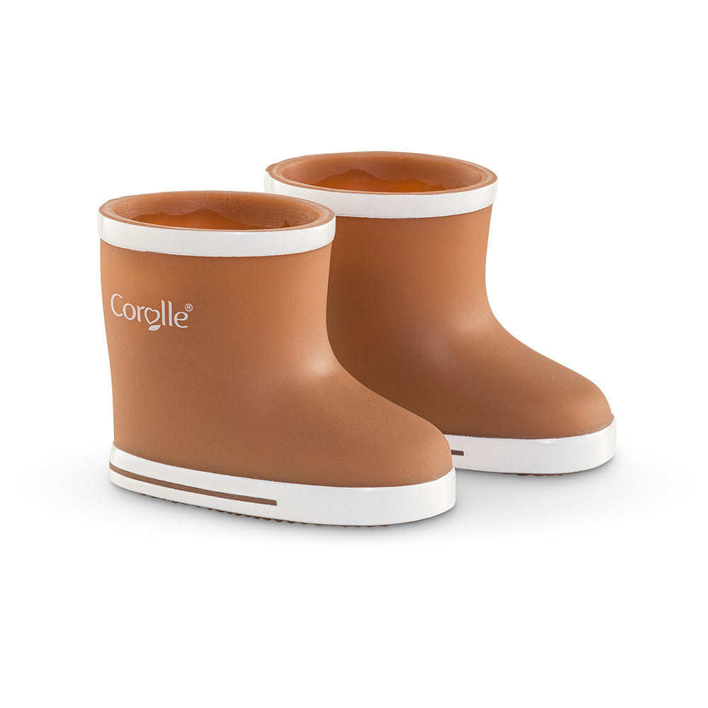Corolle Brown Rain Boots For 14" Doll