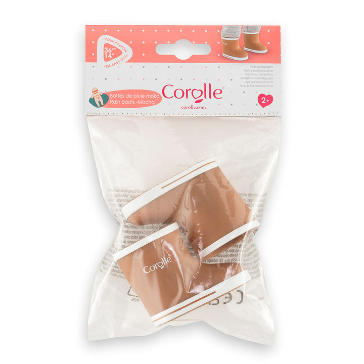 Corolle Brown Rain Boots For 14" Doll