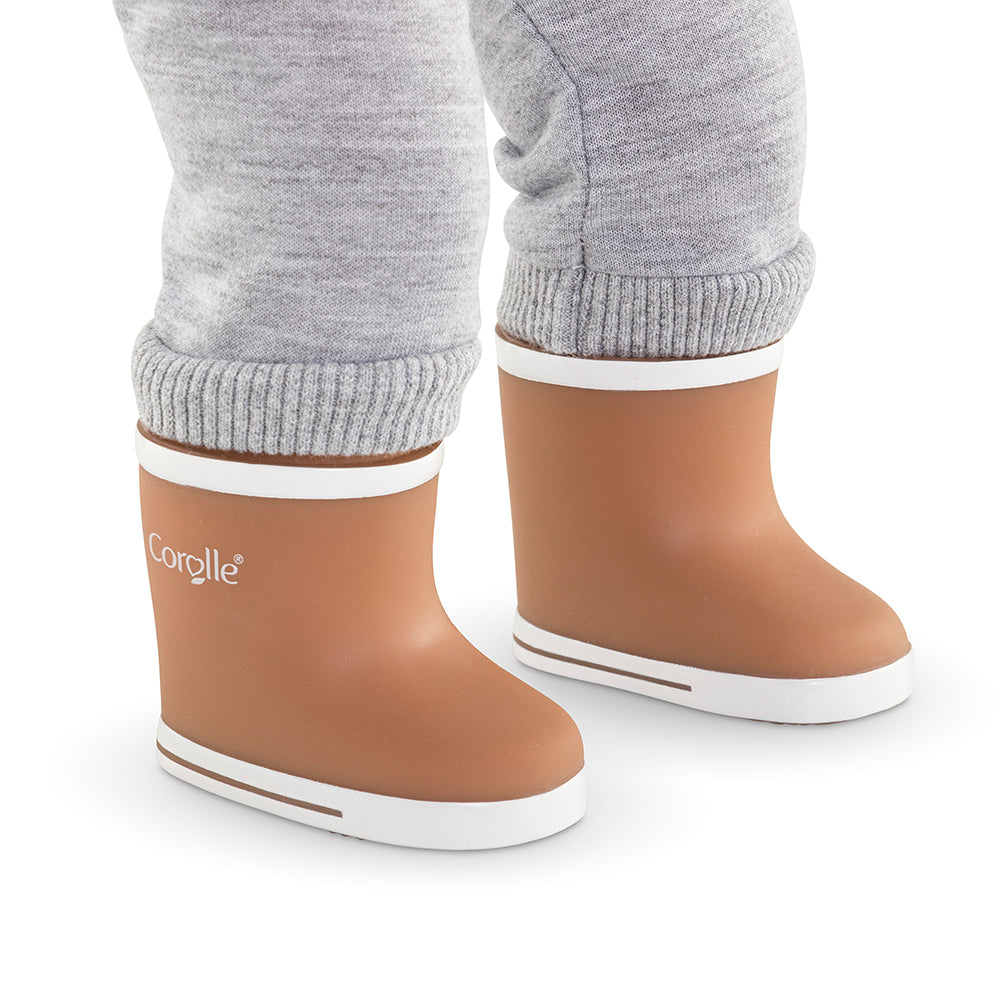 Corolle Brown Rain Boots For 14" Doll