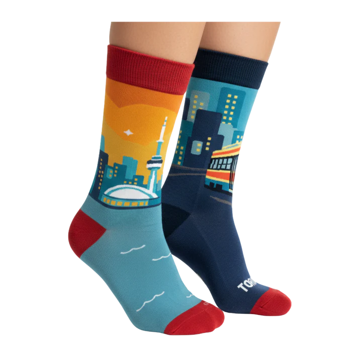 CN Tower and Streetcar Art Socks