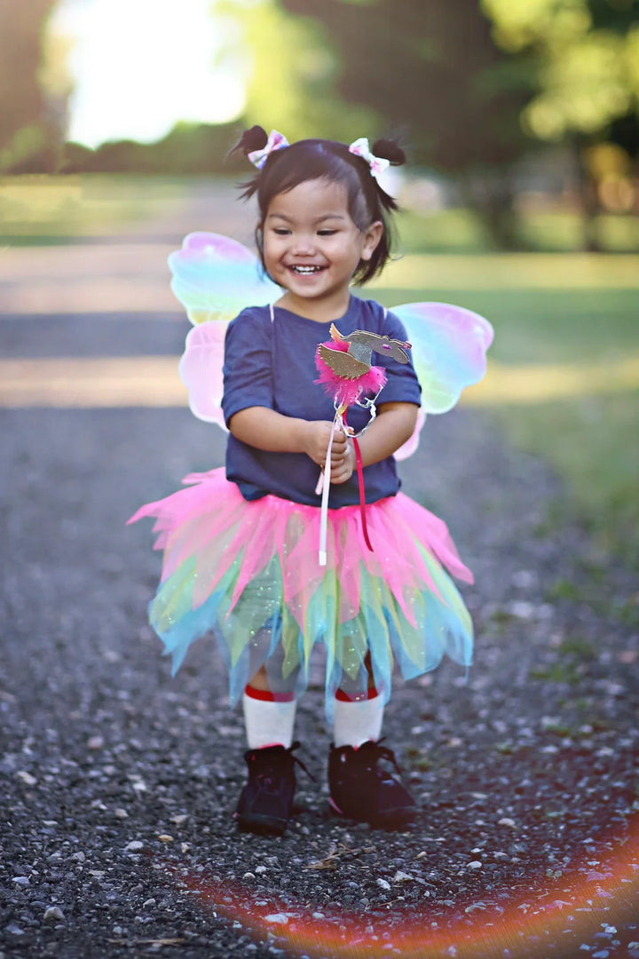 Neon Rainbow Tutu With Wings &amp; Wand