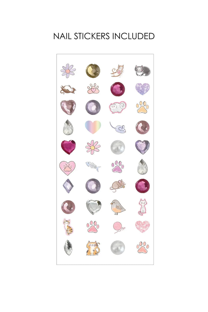 Claw-Some Kitty Nail Polish Set With Nail Stickers
