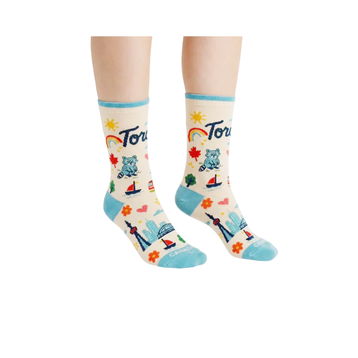 Playful Toronto Skyline Socks Women 6-10