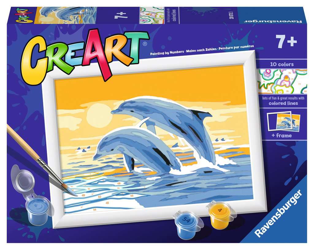 CreArt Paint by Number - Delightful Dolphins