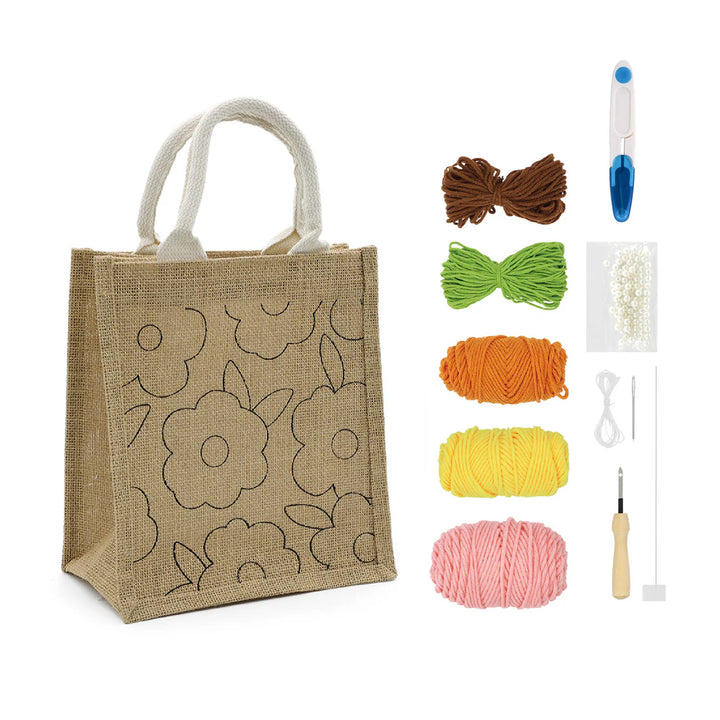 Punch Needle Flower Bag Kit