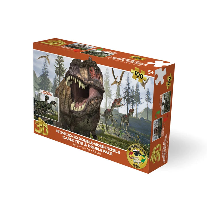 Dino 3D Lenticular 100 Piece 2-Sided Puzzle