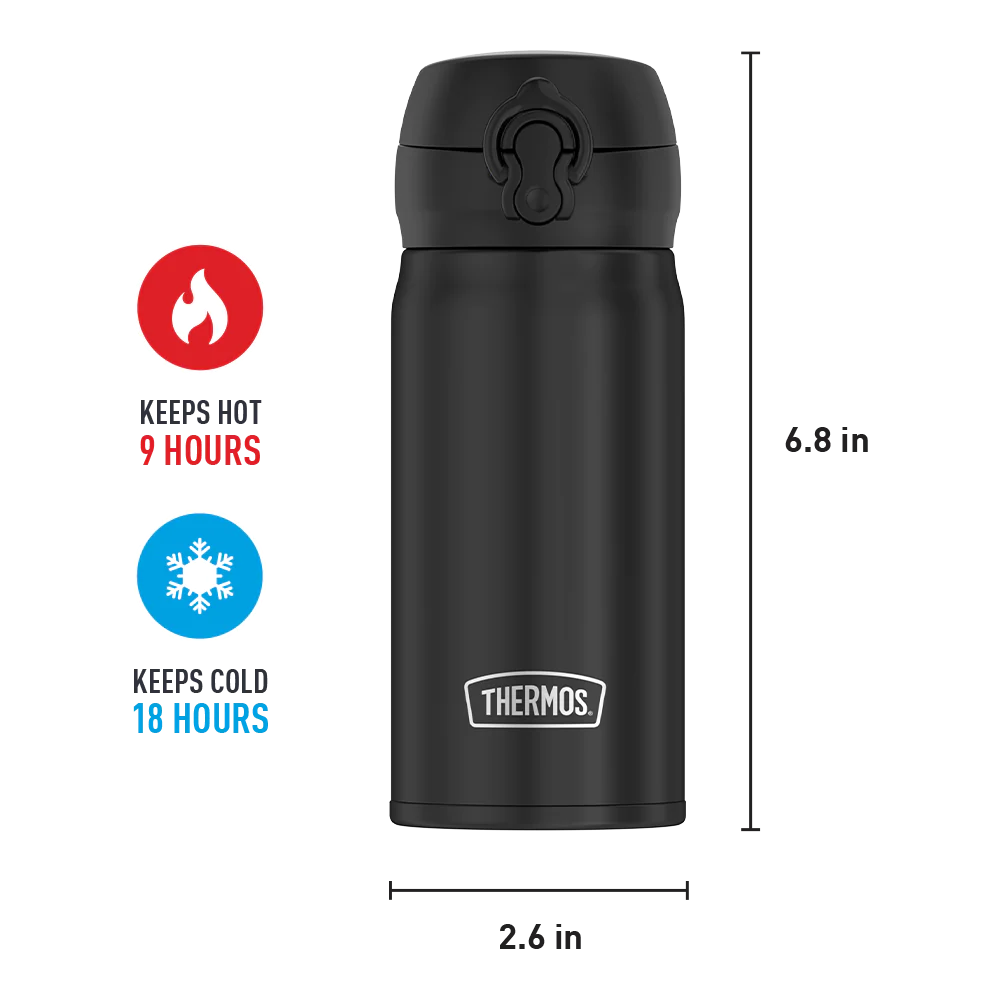 Thermos 12oz Stainless Steel Direct Drink Bottle - Black