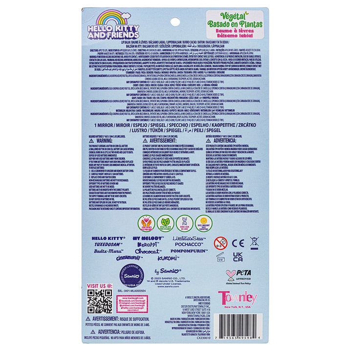 Hello Kitty 4 Pack Lip Balm With Light Up Mirror