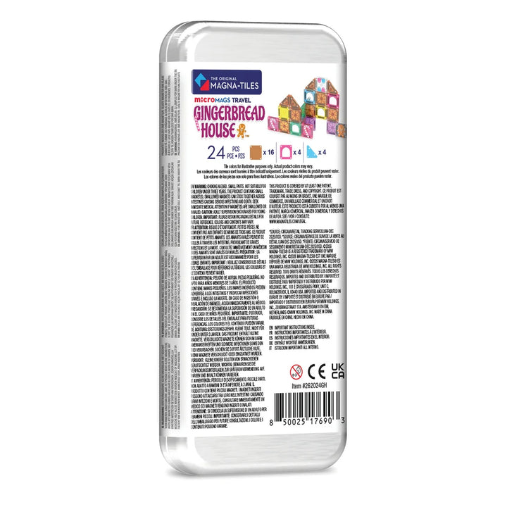 Magna-Tiles MicroMAGS 24 Piece Gingerbread House Travel Set