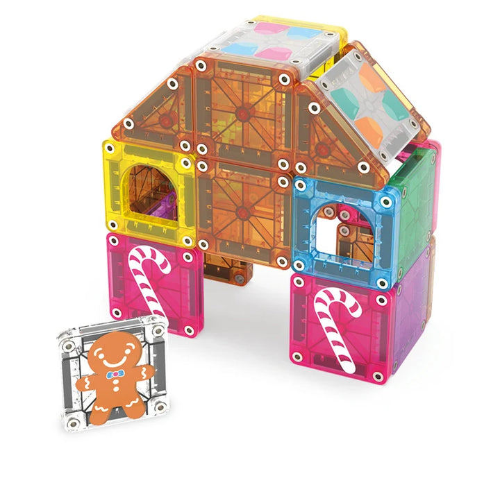 Magna-Tiles MicroMAGS 24 Piece Gingerbread House Travel Set