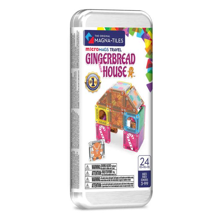 Magna-Tiles MicroMAGS 24 Piece Gingerbread House Travel Set