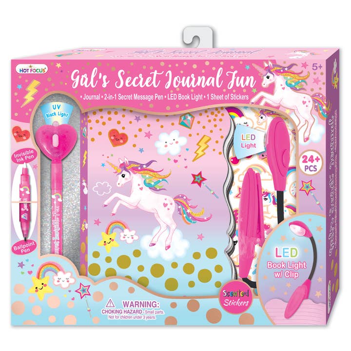 Hot Focus Girl's Secret Journal, Unicorn