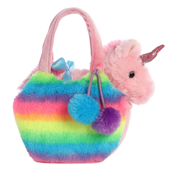 Fancy Pals Rainbow Unicorn Pet Carrier 6.5" Plush