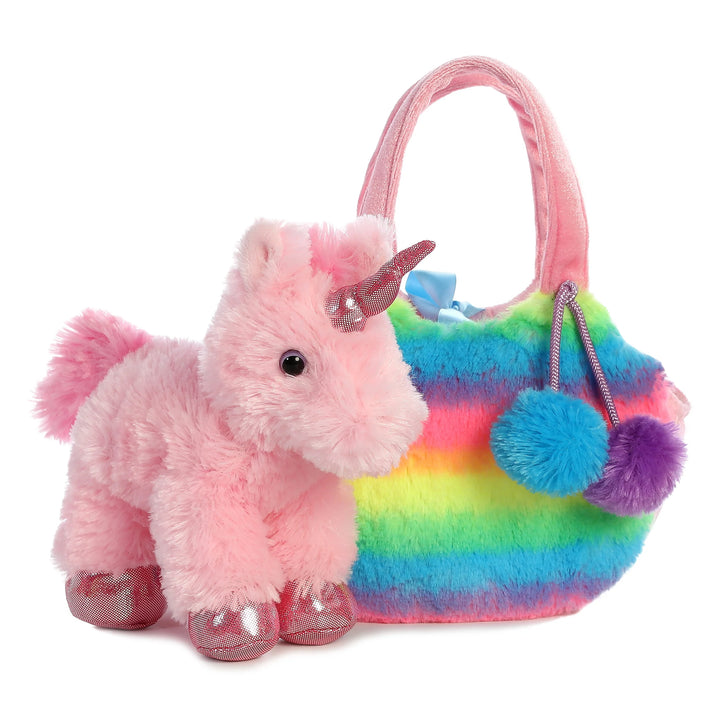 Fancy Pals Rainbow Unicorn Pet Carrier 6.5" Plush