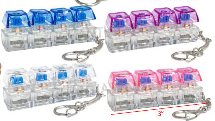 Keyboard Fidget Clicker LED Keyring- Assorted Colours