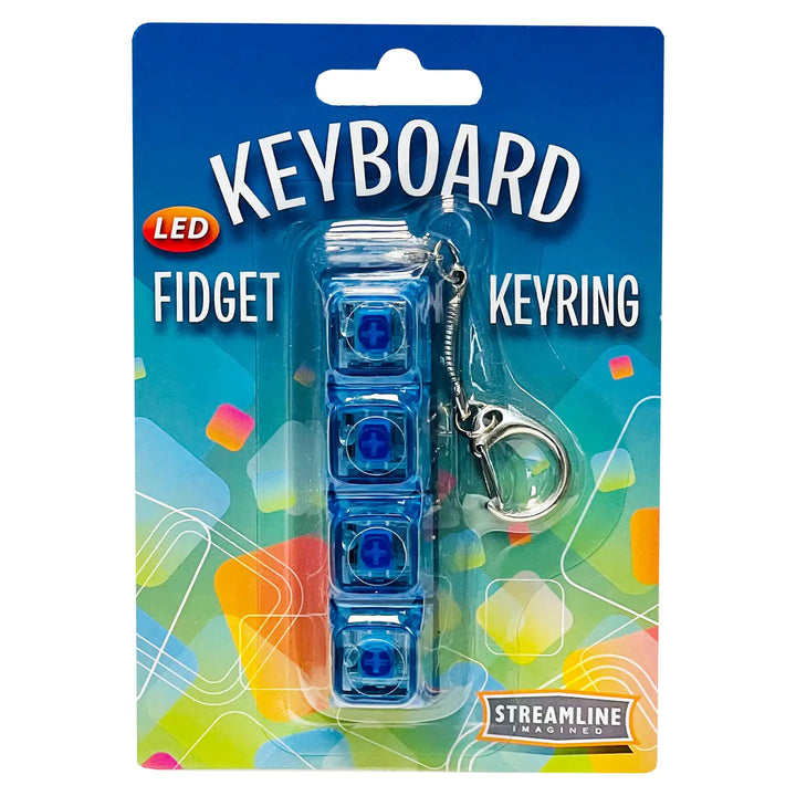 Keyboard Fidget Clicker LED Keyring-BLUE