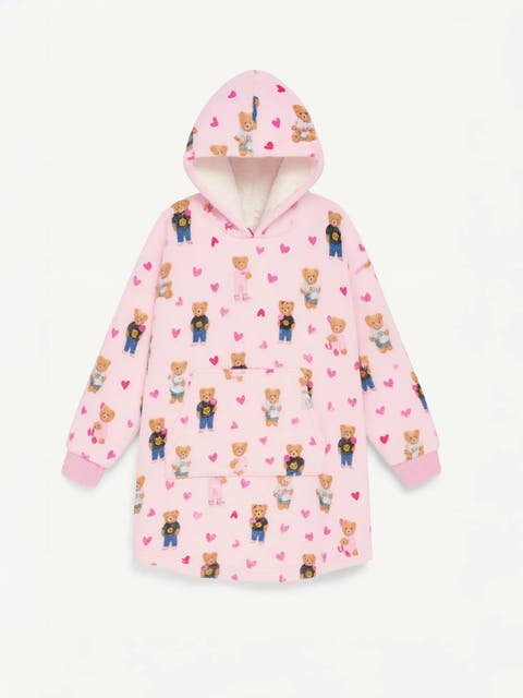 Preppy Goose Plush Teddy Bears Oversized Hoodie One Size