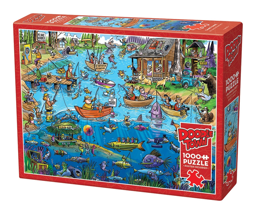 Cobble Hill DoodleTown: Gone Fishing 1000 Piece Puzzle