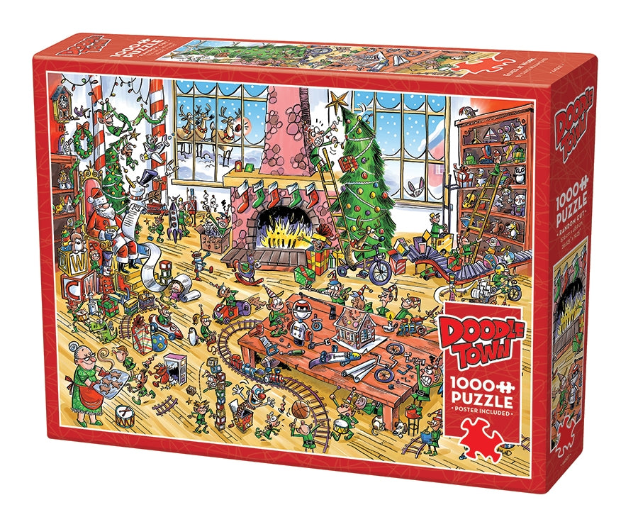 Cobble Hill DoodleTown: Elves At Work 1000 Piece Puzzle