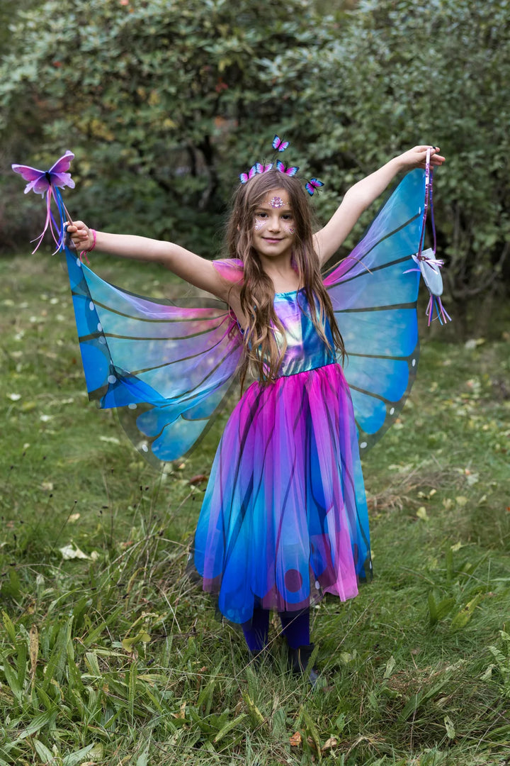 Butterfly Twirl Dress with Wings Purple/Blue