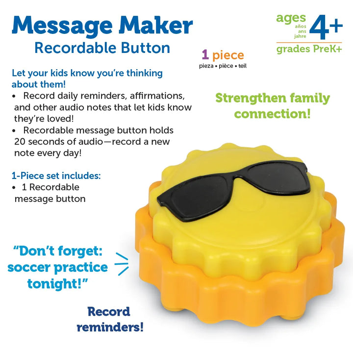 Message Maker Recordable Button- Sun