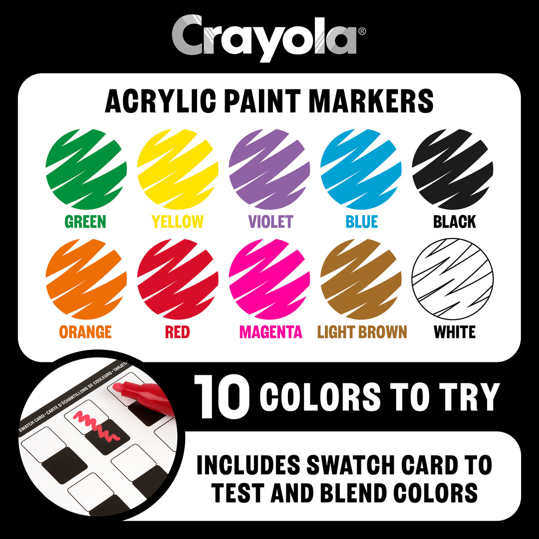 Crayola Acrylic Paint Markers 10 Bullet Tips