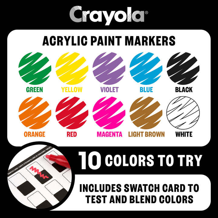 Crayola Acrylic Paint Markers 10 Bullet Tips