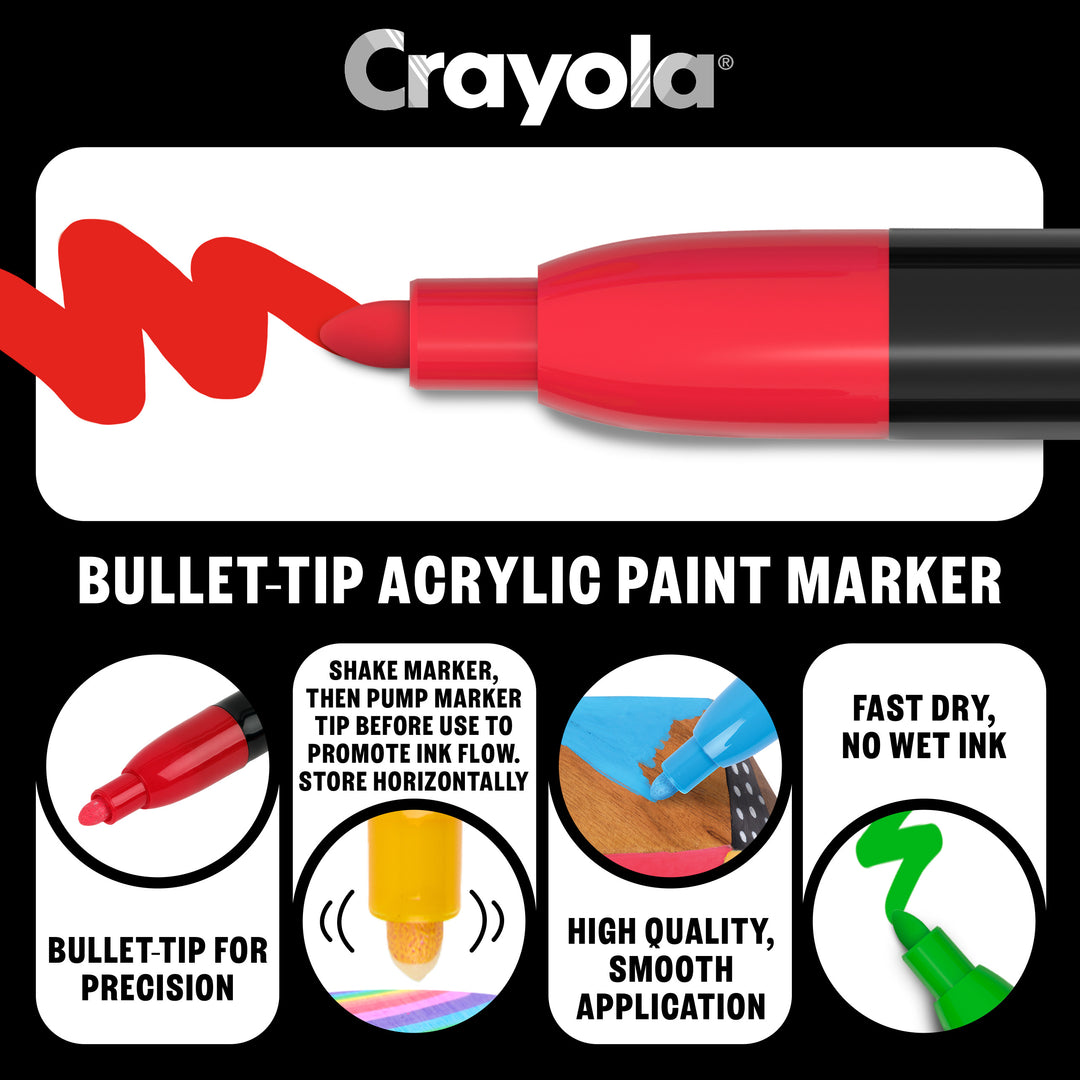 Crayola Acrylic Paint Markers 10 Bullet Tips