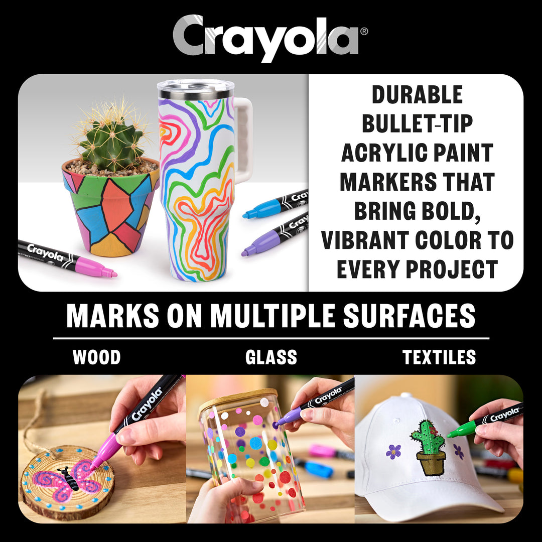 Crayola Acrylic Paint Markers 10 Bullet Tips