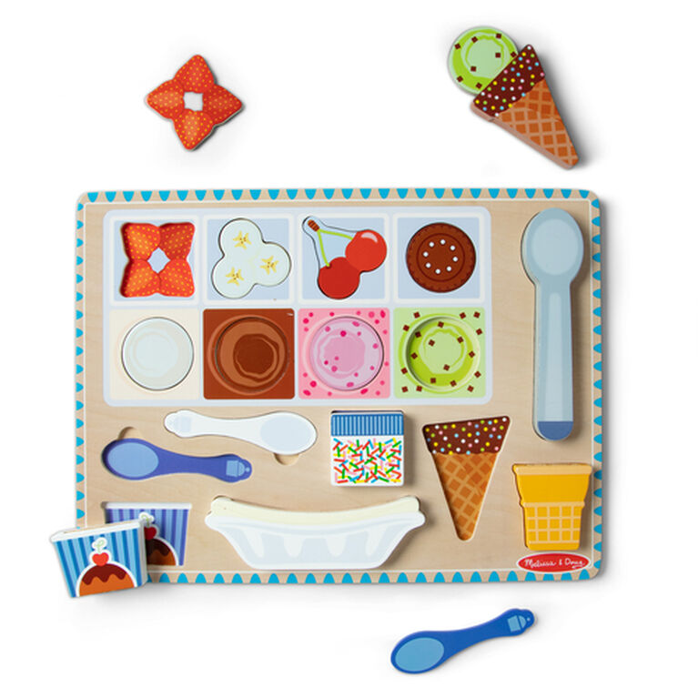 Magnetic Wooden Ice Cream Puzzle & Playset