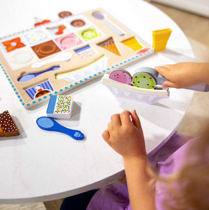 Magnetic Wooden Ice Cream Puzzle & Playset