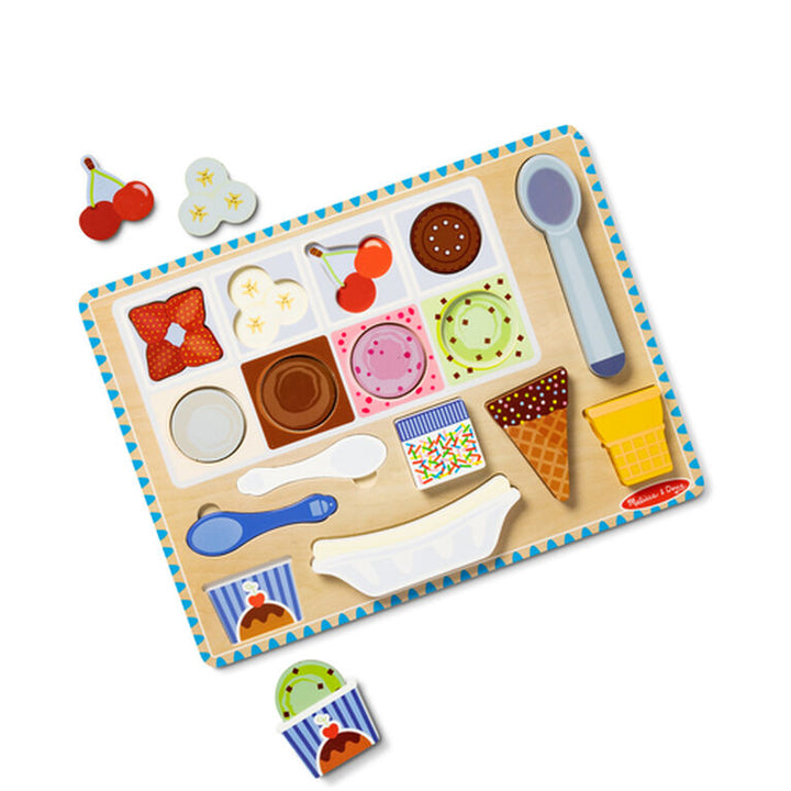 Magnetic Wooden Ice Cream Puzzle & Playset