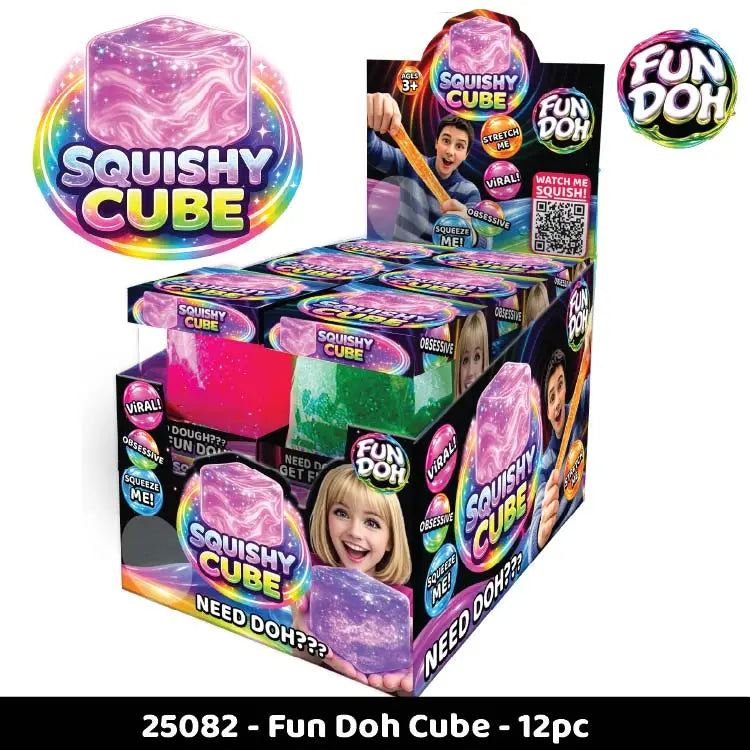 Fun Doh Squishy Sparkle Cube