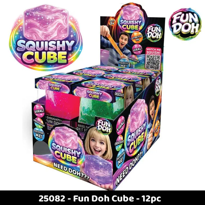 Fun Doh Squishy Sparkle Cube