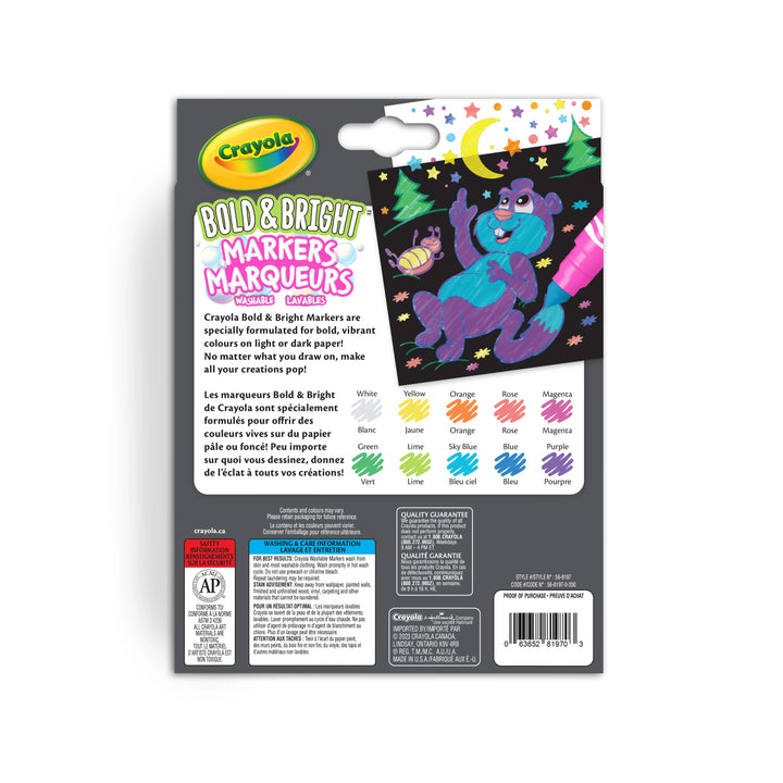 Crayola Bold & Bright Washable Broadline Markers 10ct