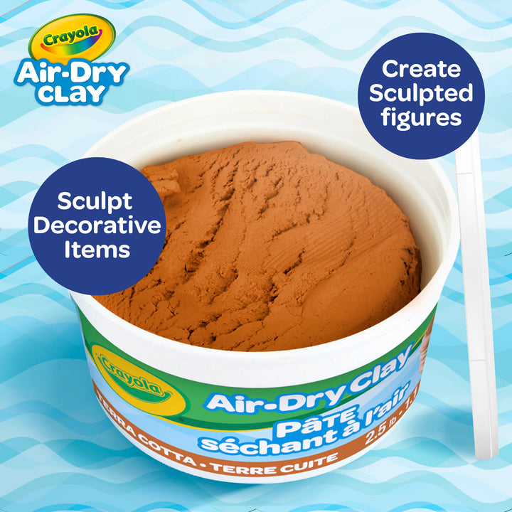 Crayola Air-Dry Clay Terracotta 2.5lb Bucket