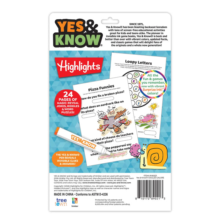 The Original Yes &amp; Know® Giggles Galore Invisible Ink Book