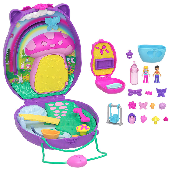 Polly Pocket Hedgehog Mom & Baby 2-in-1 Purse Playset