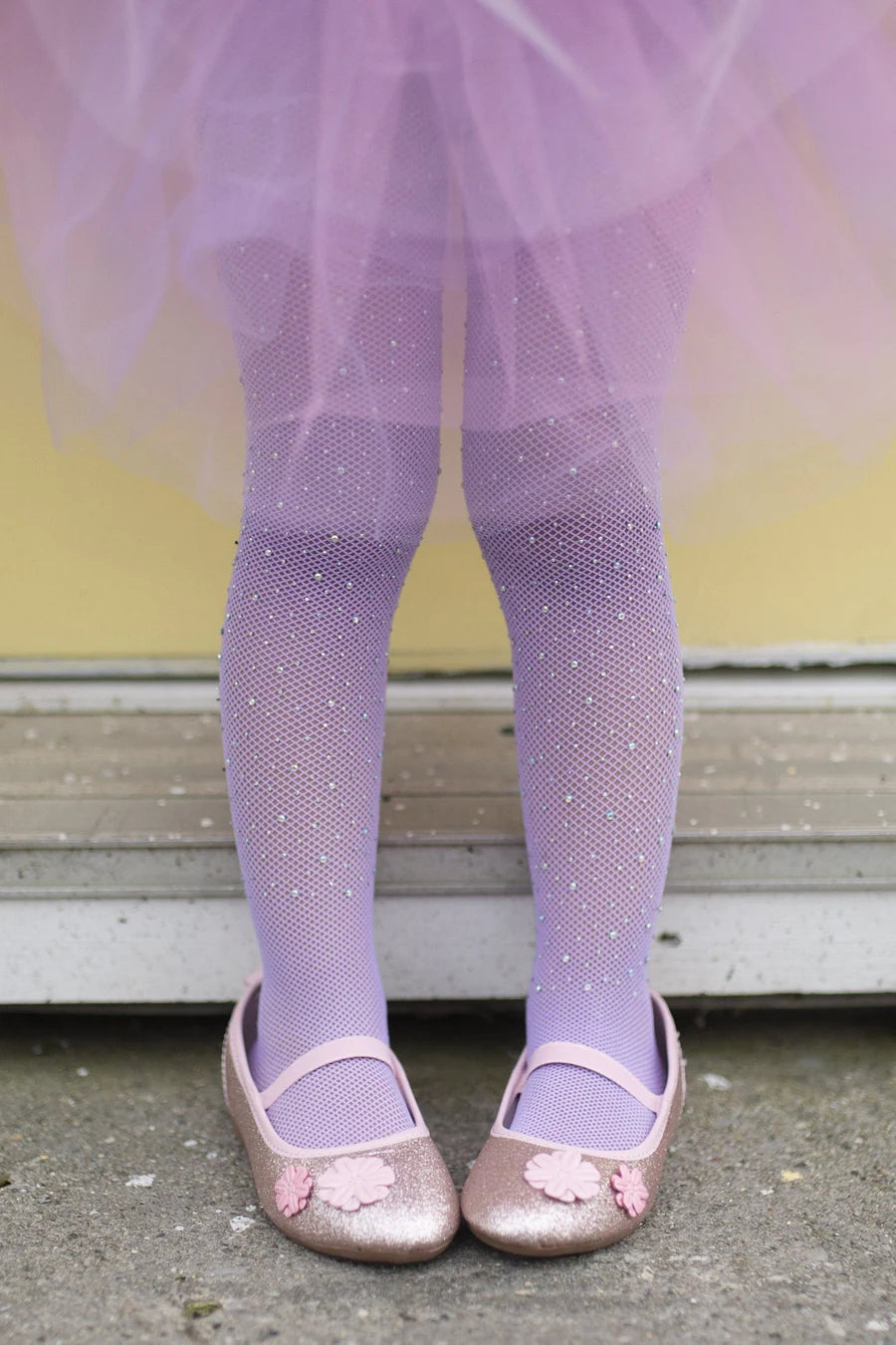 Rhinestone Tights Lilac Size 3-8