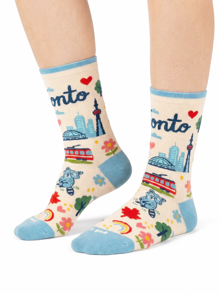 Playful Toronto Skyline Socks Women 6-10