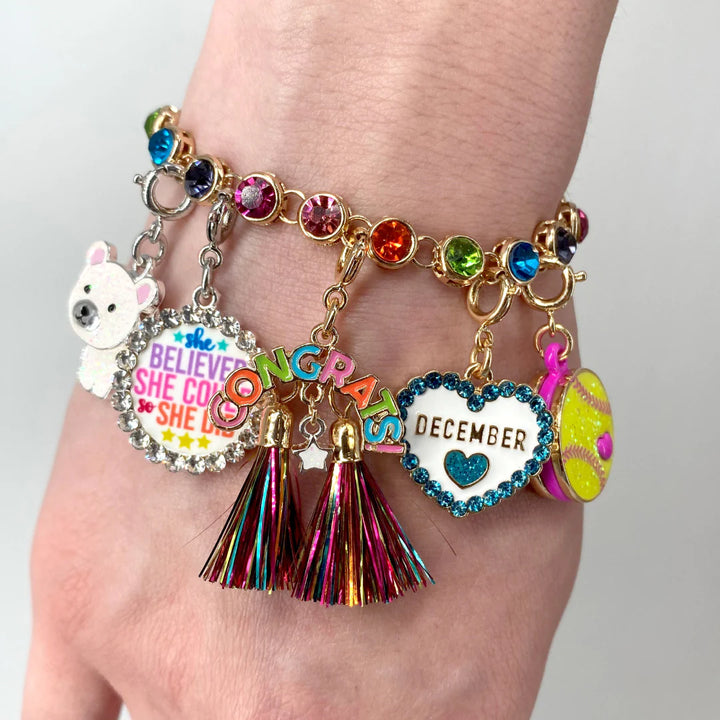 CHARM IT! Gold Rainbow Rhinestone  Bracelet