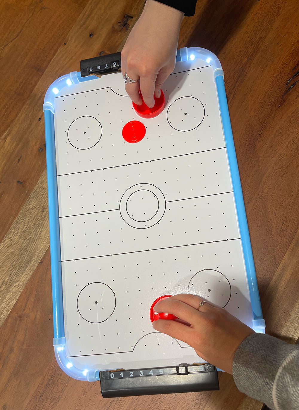 Light Up Table Top Air Hockey Game