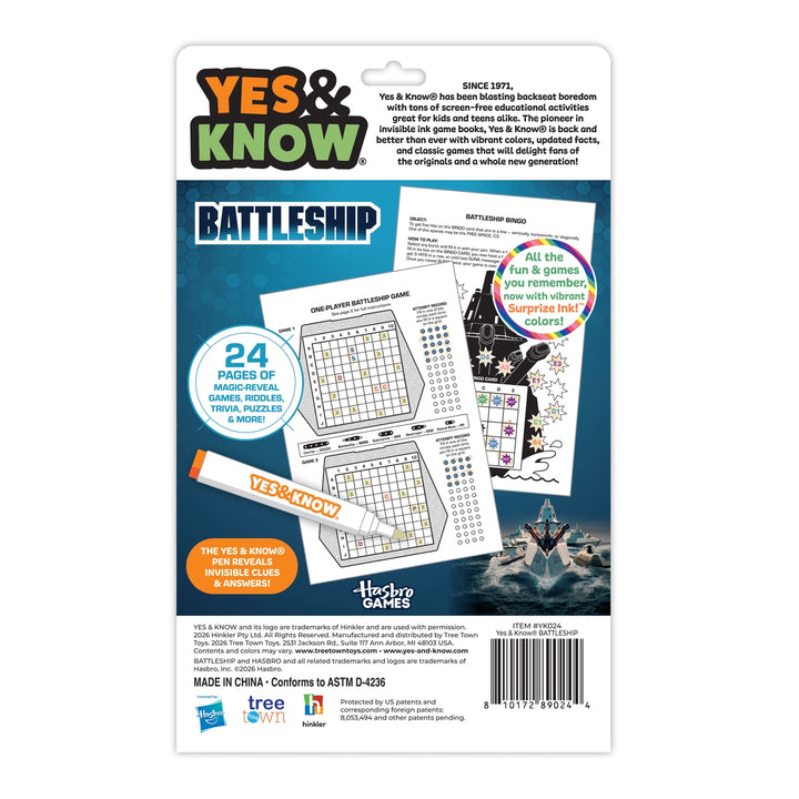 The Original Yes &amp; Know® Battleship Invisible Ink Book