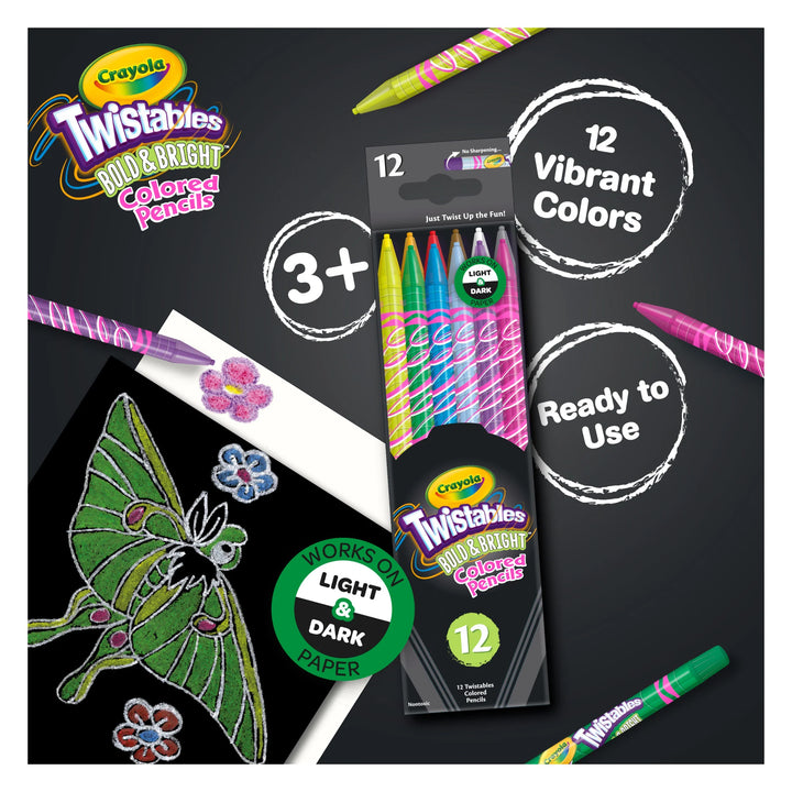 Crayola Twistables Coloured Pencils Bold & Bright 12ct