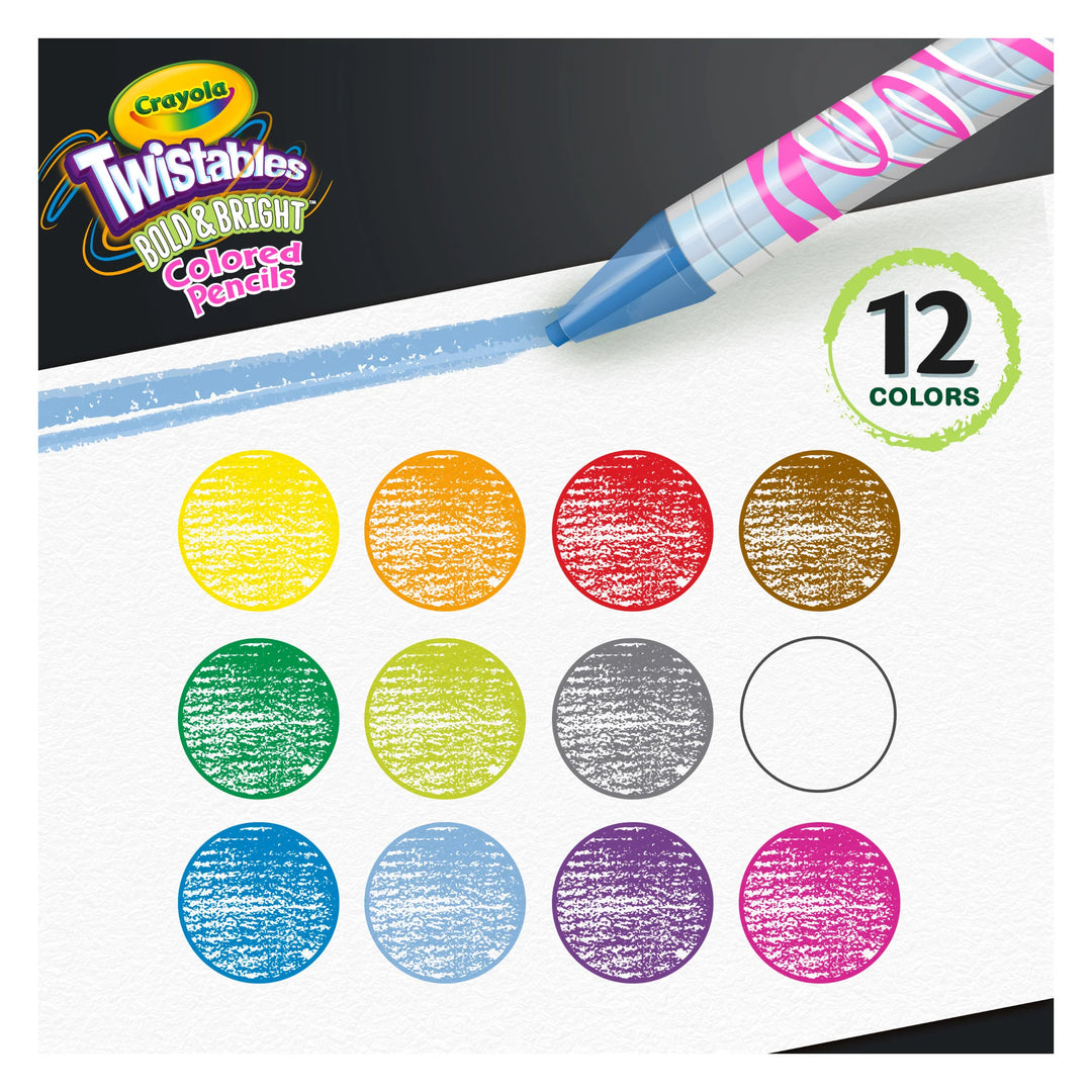 Crayola Twistables Coloured Pencils Bold & Bright 12ct
